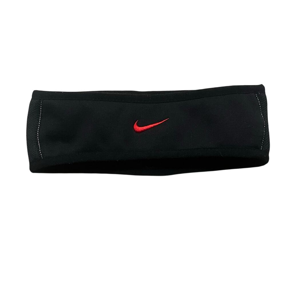 Nike Therma-FIT Warmth Reversible Headband Black White Swoosh Athletic Running